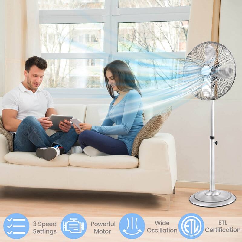 Costway 16" Standing Pedestal Fan with 3 Speed Settings Carrying - See Details
