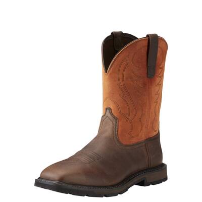 Ariat Groundbreaker Steel Toe Work Boot Brown Ember 10in Wide Square Toe 10015191