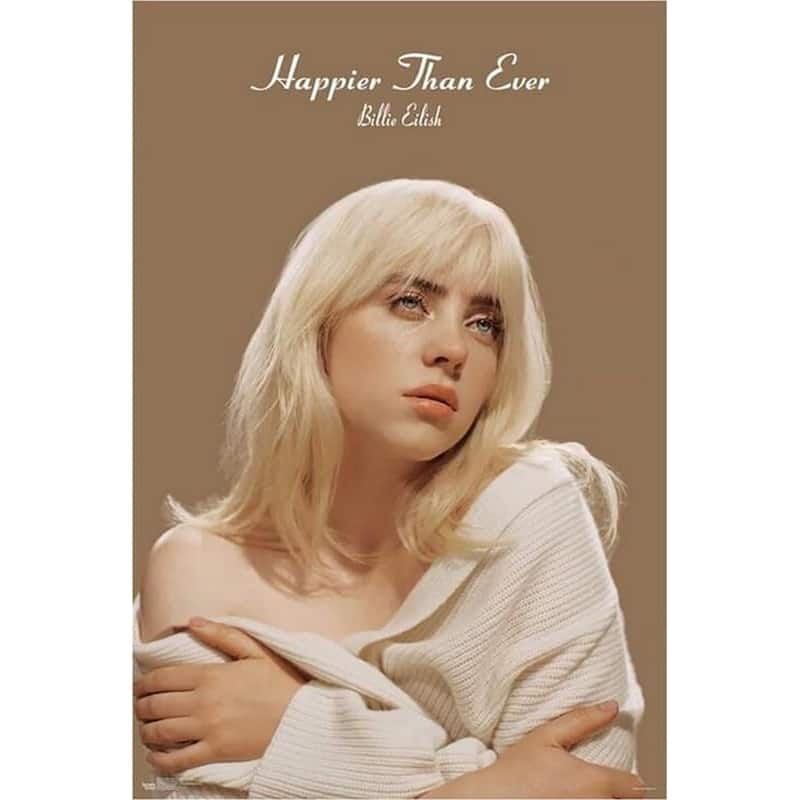 Billie Eilish Happier than Ever Art Poster - 24 x 36 Inch