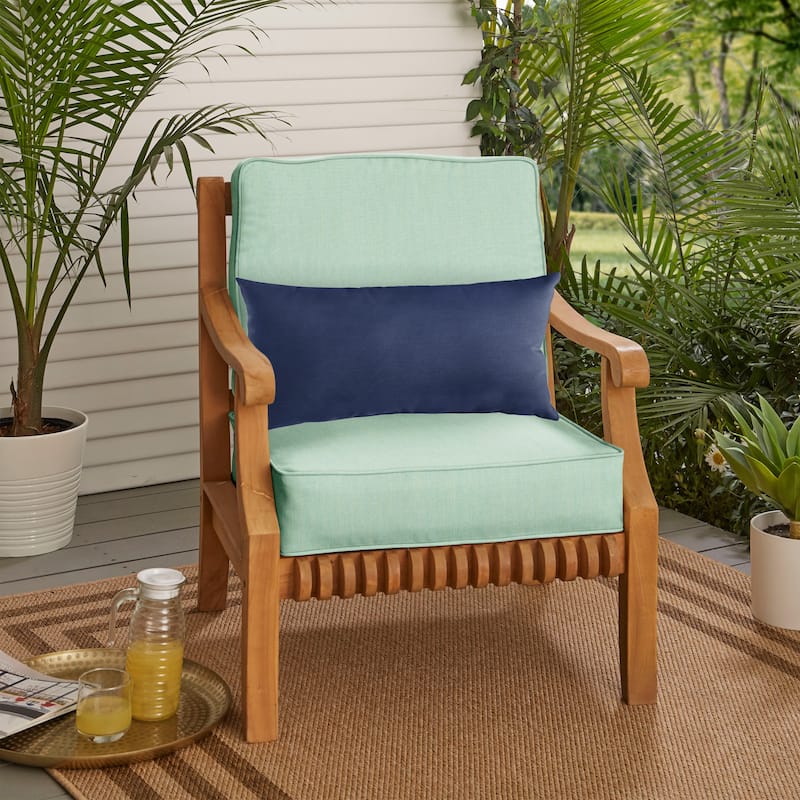 Sorra Home Oakley Sunbrella Solid Indoor/ Outdoor Corded Chair Cushion Set and Lumbar Pillow