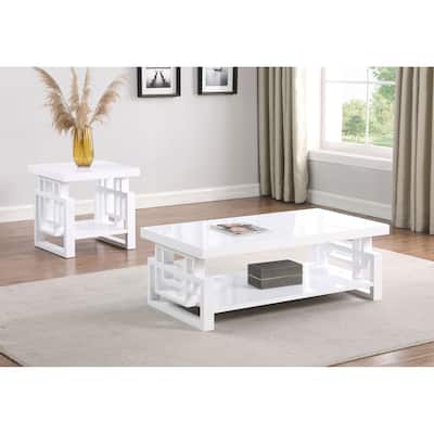 Schmitt Coffee And End Table Set White High Gloss