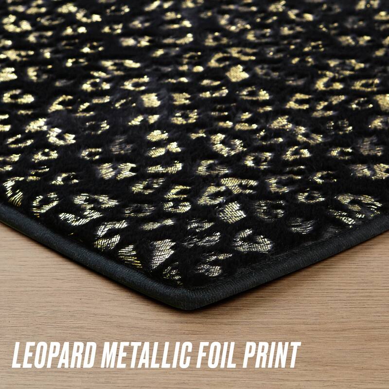 Juicy Couture Metallic Leopard Plush Rugs