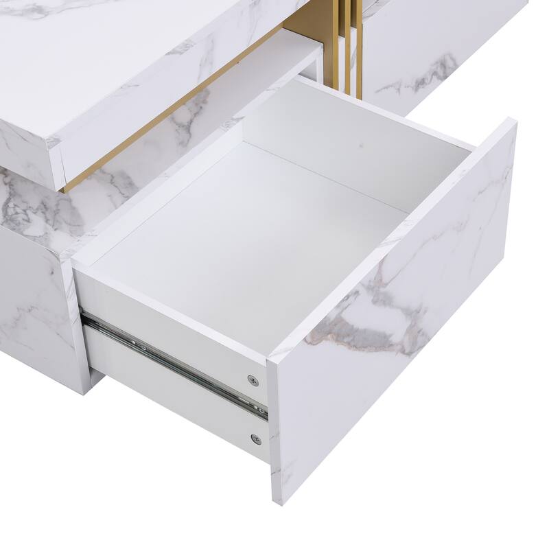 Square Storage Coffee Table with 4 Drawers