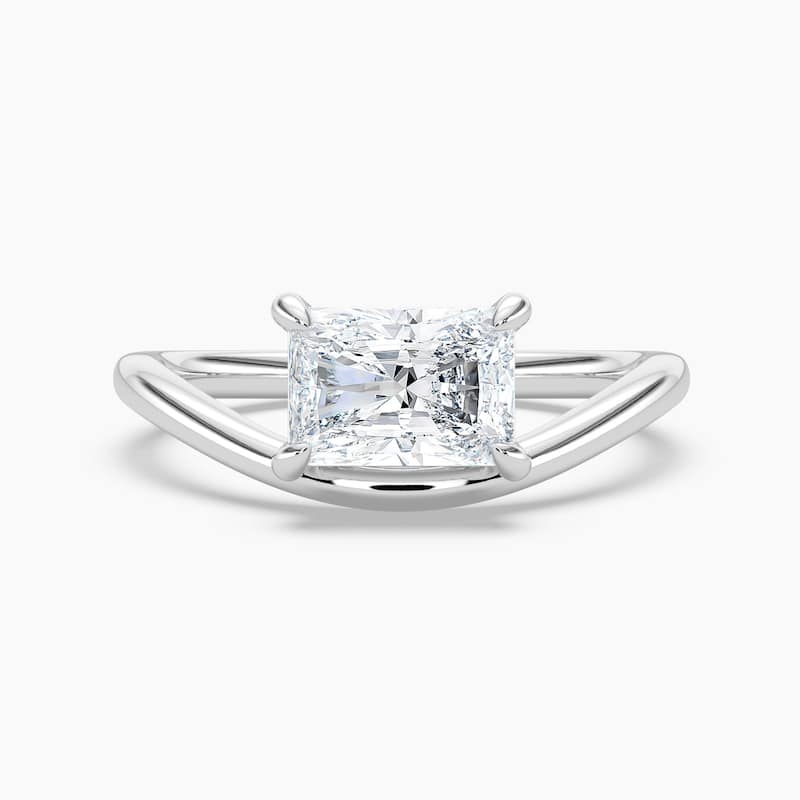 Auriya 14K Gold Lab Grown Diamond Radiant Cut Curved Solitaire Engagement Ring 1.00 - 5.00ct. tw. (F-G, VS) - 3.00 carats - 4 - White