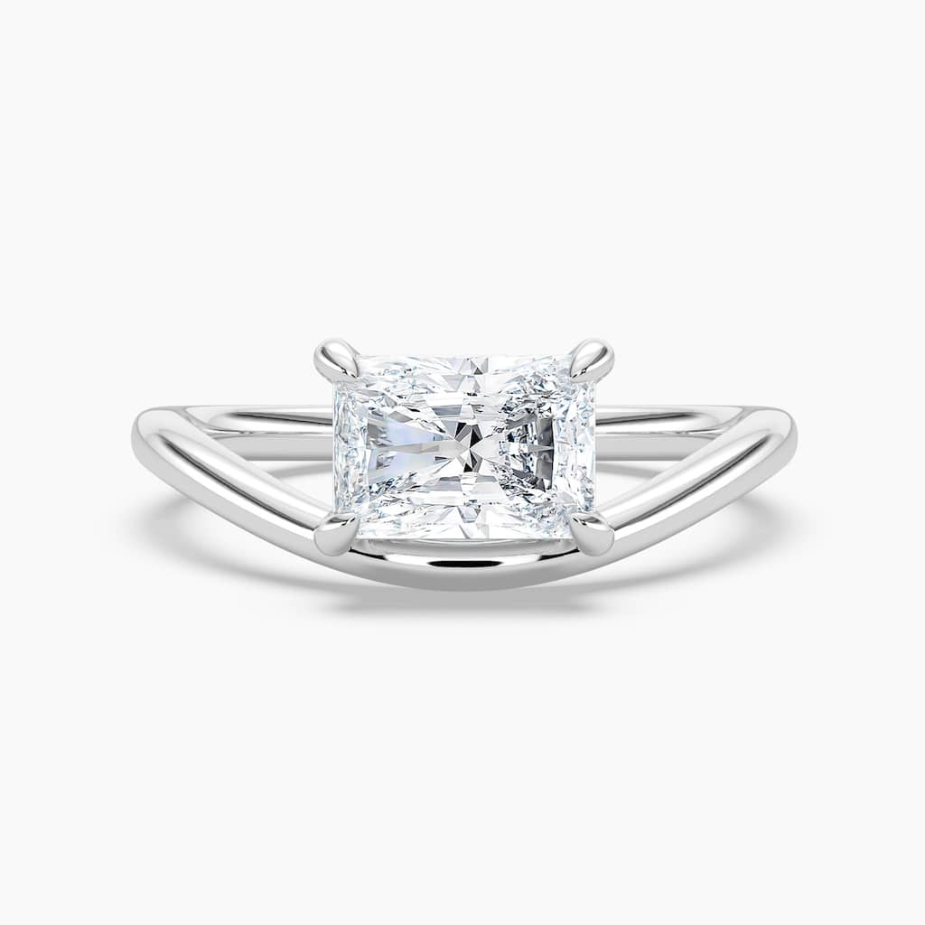 Auriya 14K Gold Lab Grown Diamond Radiant Cut Curved Solitaire Engagement Ring 1.00 - 5.00ct. tw. (F-G, VS)