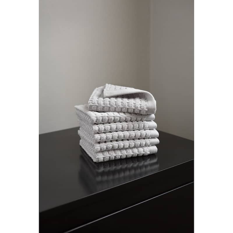 DKNY Quick Dry 6-pc Wash Cloth Set - Towel Multipack - Grey