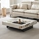 preview thumbnail 1 of 4, JASIWAY Light Luxury Sintered Stone Square Coffee Table White