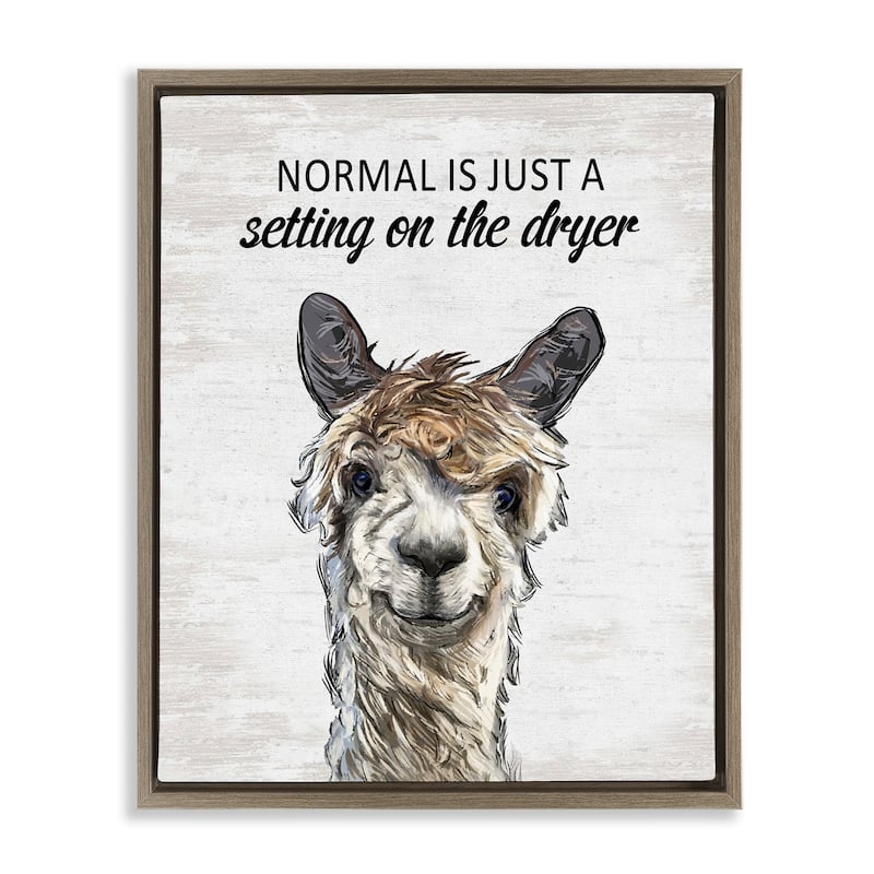 Stupell Normal is Just Dyer Setting Framed Floater Canvas Wall Art Design By Lettered and Lined - 17 x 21 - Brown