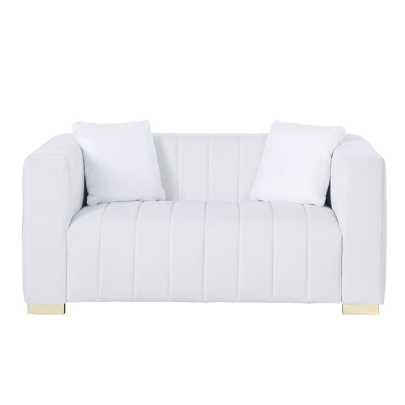 62.6" Velvet 2-Seater Sofa with Multi-Density Foam Cushions, Hydraulic Lift Mechanism