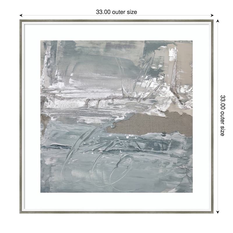 Dynamic Brushstrokes by Julia Contacessi Wood Framed Wall Art Print - Lucie Silver White