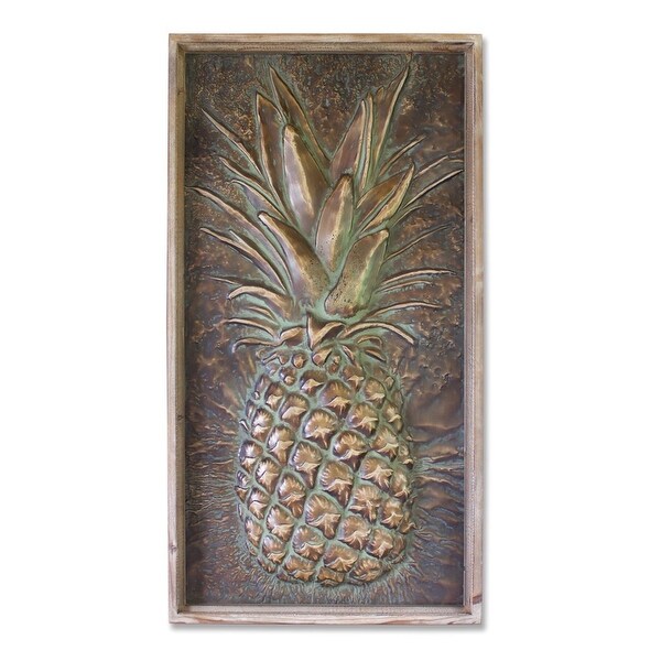 Metallic Pineapple Plaque Wall Decoration 43.25" - N/A