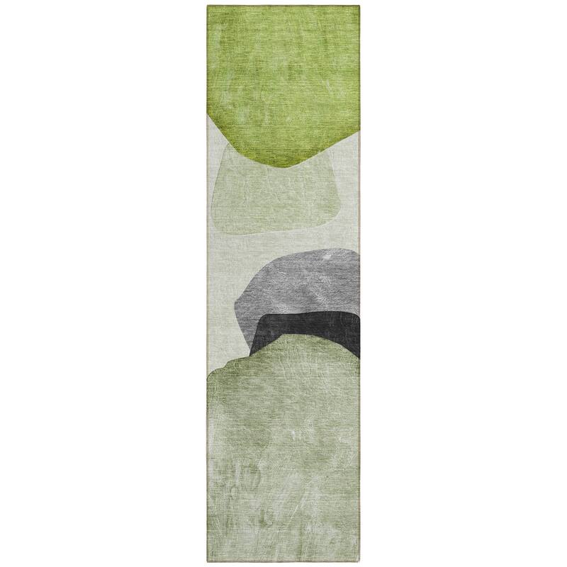 Machine Washable Indoor/ Outdoor Modern Abstract Chantille Rug