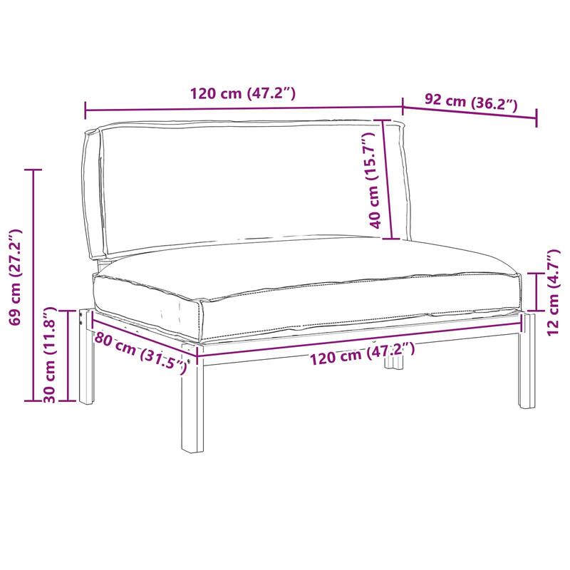 vidaXL Sofa Set in Solid Acacia Wood