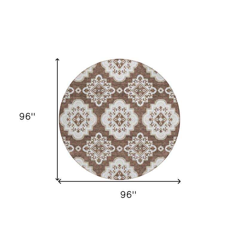 HomeRoots Medallion Transitional Rectangle Outdoor Rug
