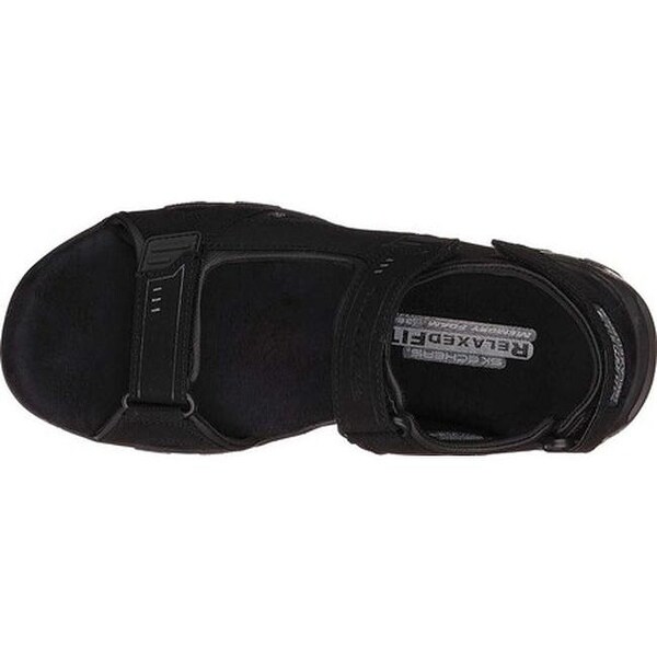 Shop Skechers Men's Relaxed Fit Conner Louden Sandal Black Shop Skechers Men's Relaxed Fit Conner Louden Sandal Black