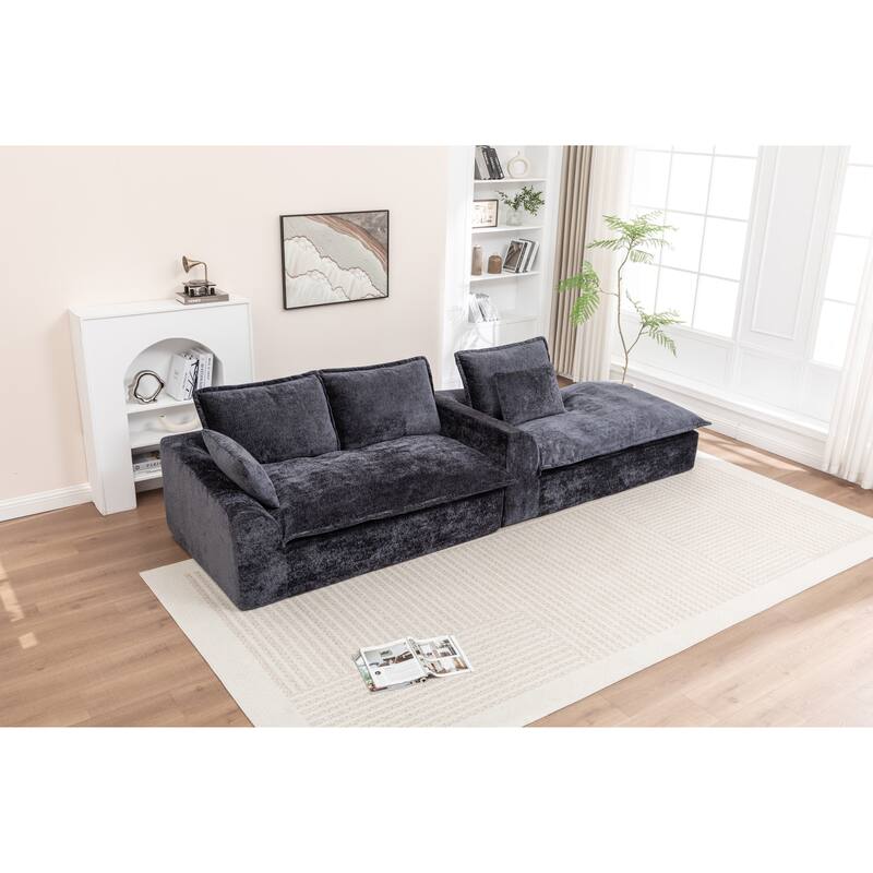 103" L-Shaped Cloud Sectional Sofa with Chaise, Upholstered Boneless Couches for Living Room, Modern Modular Chenille Sofa