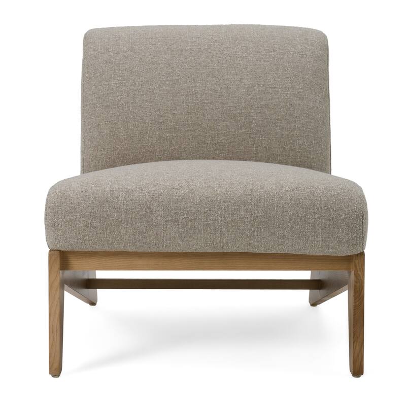Divani Casa Vance Modern Sand Fabric & Wood Accent Chair