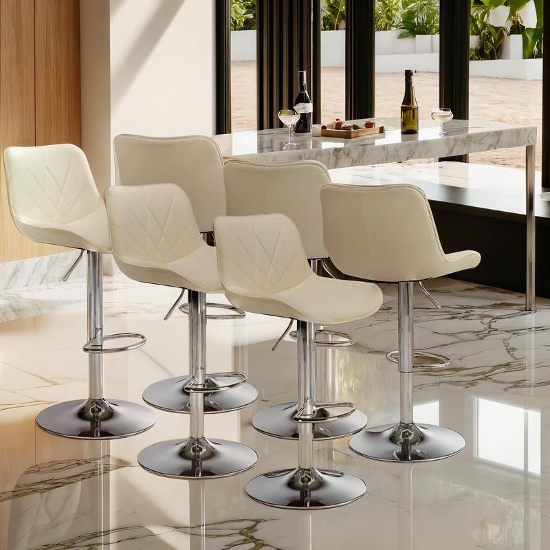 Adjustable Swivel Counter Height Bar Stool Set of 6