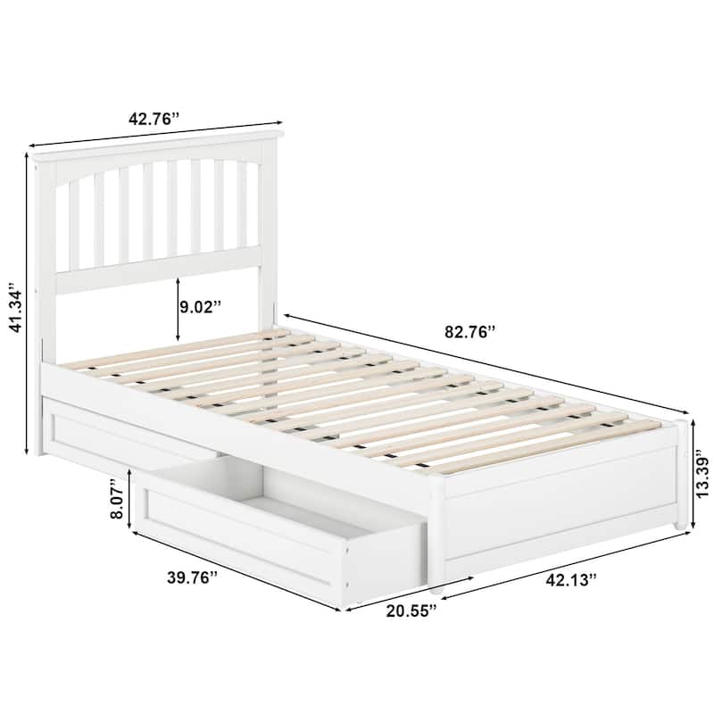 Everett Platform Bed with Panel Footboard and Storage Drawers