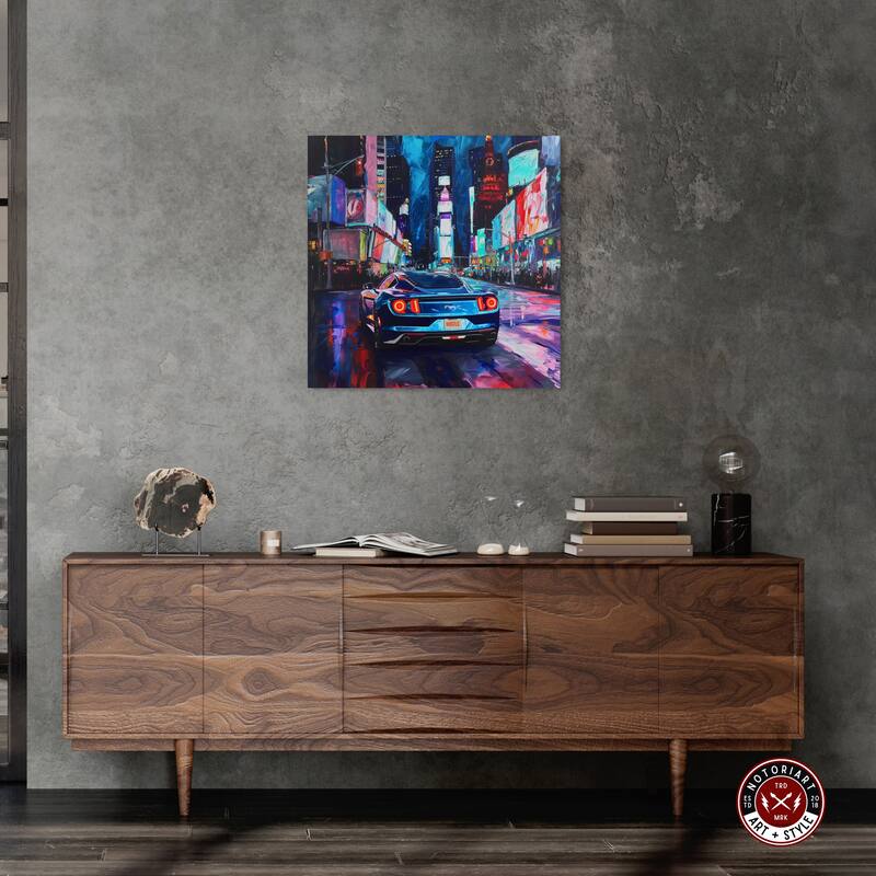 Notoriart Night Drive Sports Drive Gallery Wrapped Car 1 Piece Canvas Wall Art