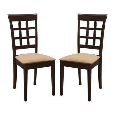 Set of 2 Side Chairs in Cappuccino and Tan
