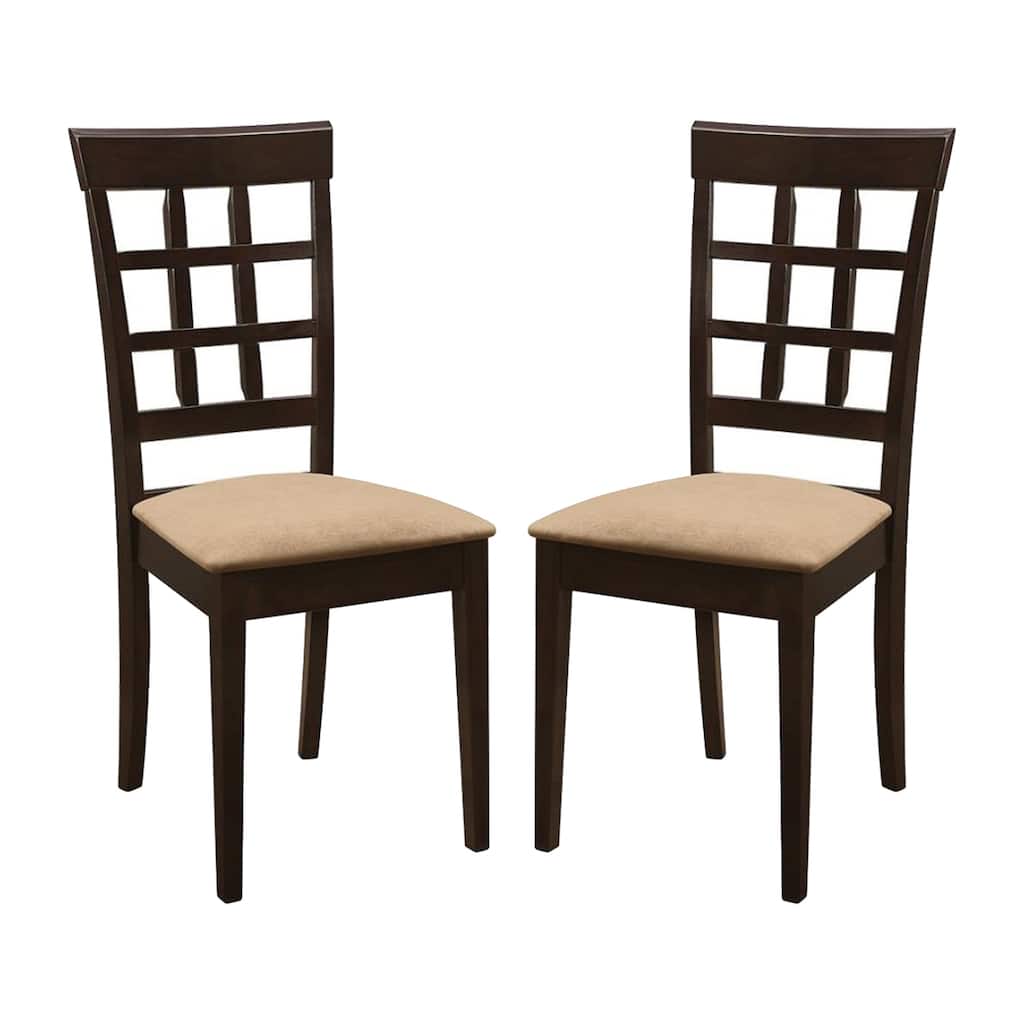 Set of 2 Side Chairs in Cappuccino and Tan
