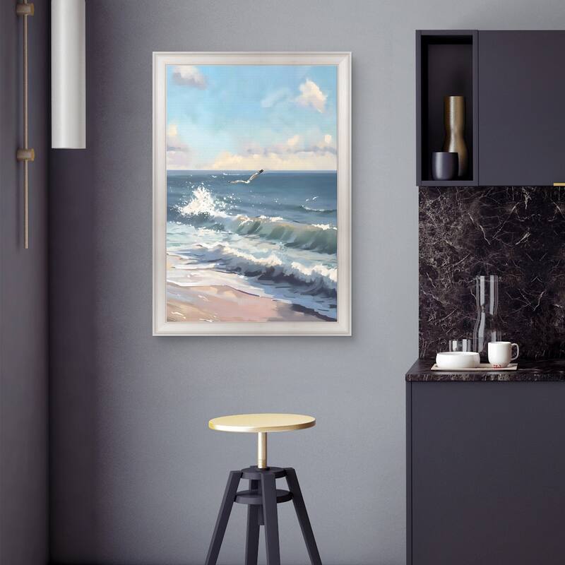 Masterpiece Art Gallery| Flying Over the Waves by Petals Prints Design - Framed Canvas Art Print