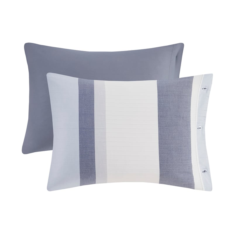 Madison Park Levi Blue/ Natural 3 Piece Jacquard Duvet Cover Set(Insert excluded)