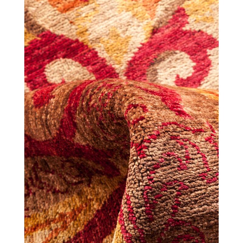Overton Hand Knotted Wool Vintage Inspired Modern Contemporary Suzani Brown Area Rug - 10' 1" x 14' 2"