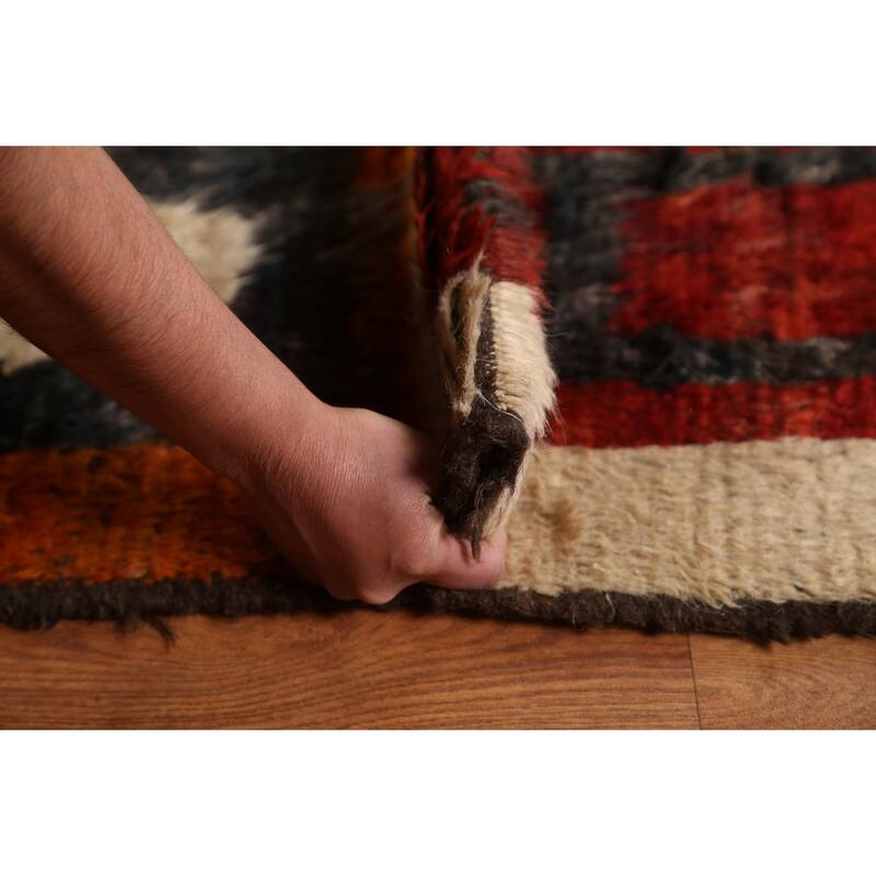 Hand Knotted Oriental 100% Wool Carpet Modern Tribal Multi-Colored Moroccan Area Rug - 9' 7'' X 6' 9''