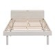 preview thumbnail 7 of 9, Modern Twin Platform Bed Frame with USB Ports, Wooden Headboard, No Box Spring, White Washed