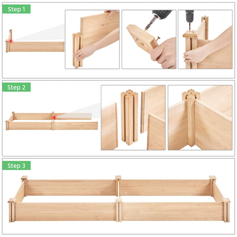 Yaheetech Wooden Raised Garden Bed Planter Box for Garden/Yard