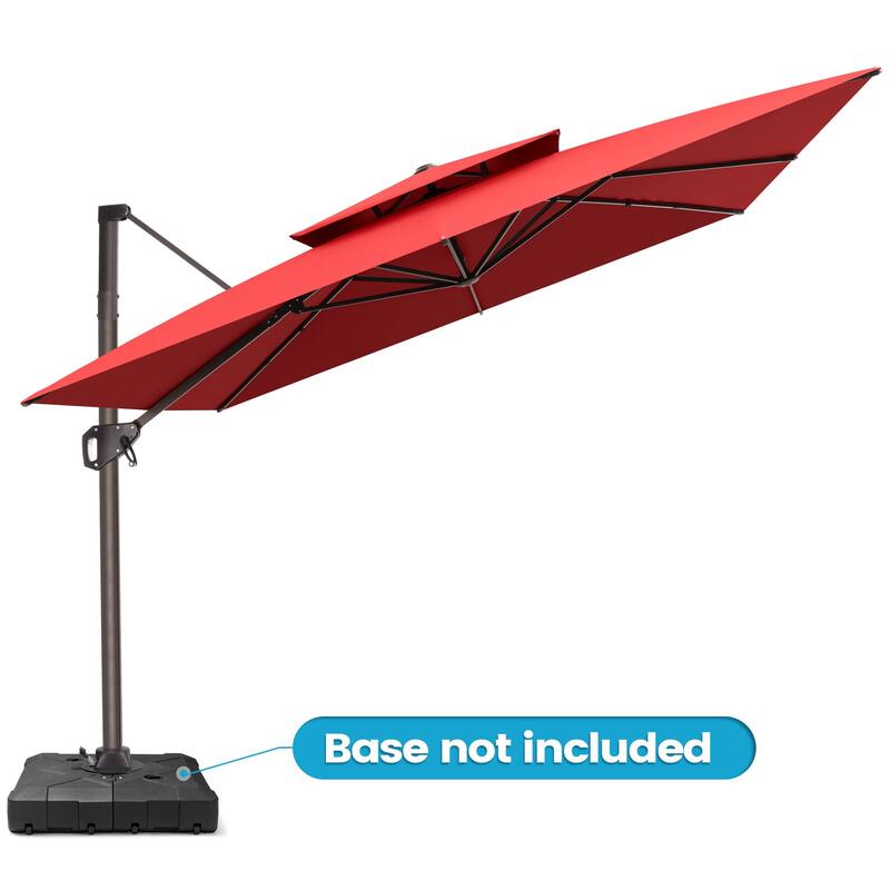 Outdoor 10FT Square Adjustable Offset Cantilever Patio Umbrella