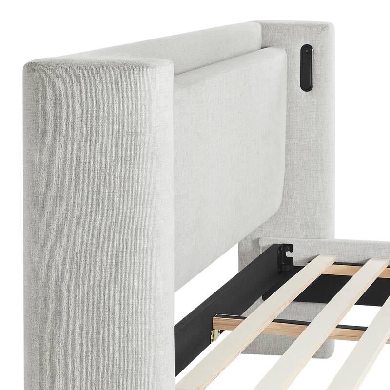 Stanford Upholstered Wingback Bed