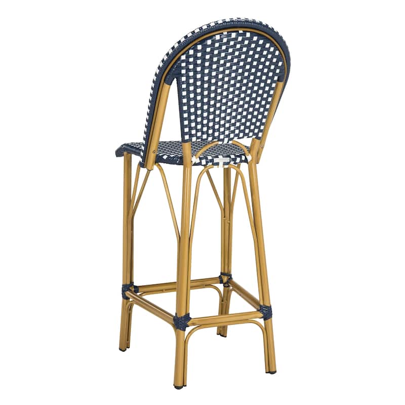 SAFAVIEH Outdoor Samara 30-inch Stacking Bistro Bar Stool (Fully Assembled) - 19Wx22Dx47H