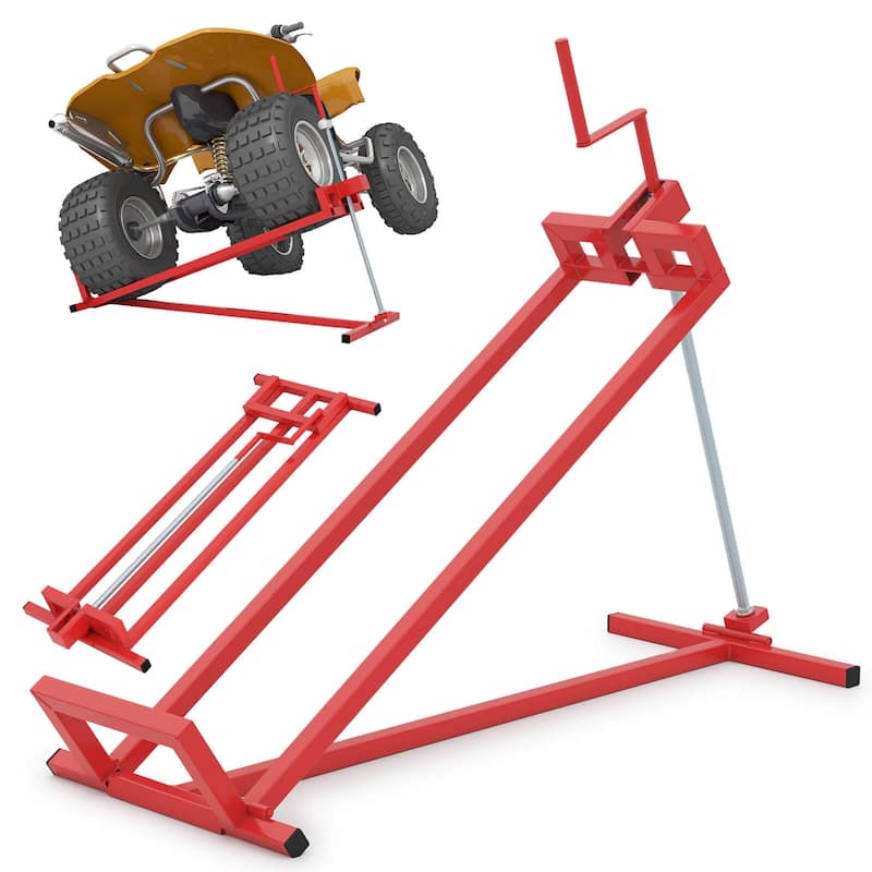 Costway Lawn Mower Lift Jack with Adjustable Height Angle Manual - See Details - Red