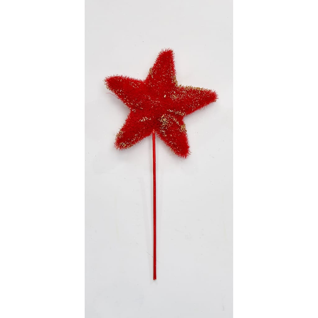5" Star on 6" Pick, Red, Set of 3 - 11"