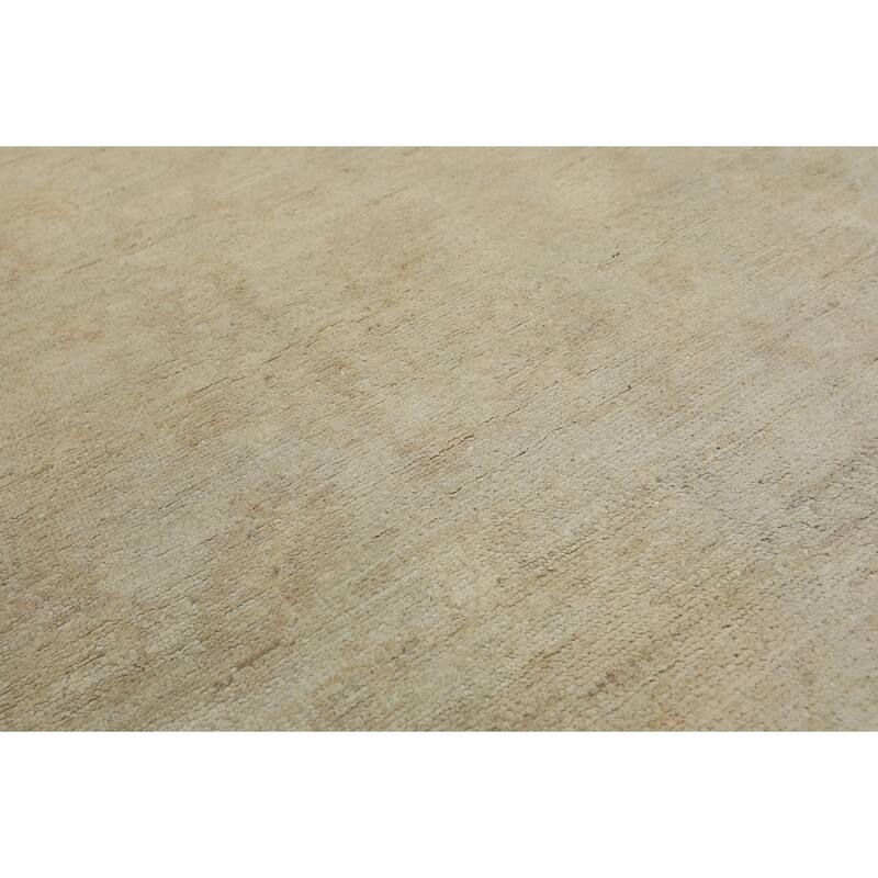 6x6 Round Hand Knotted Wool Gray Peshawar Modern & Contemporary Oushak Area Rug - 6' x 6' -Round