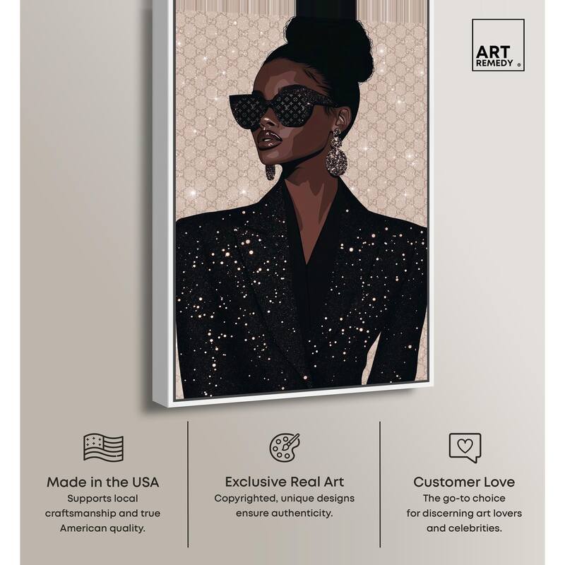Elegant Woman Sparkle Canvas by Art Remedy