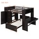 preview thumbnail 18 of 18, Full size Loft Bed with a twin size Stand-alone bed, Shelves,Desk,and Wardrobe-Espresso