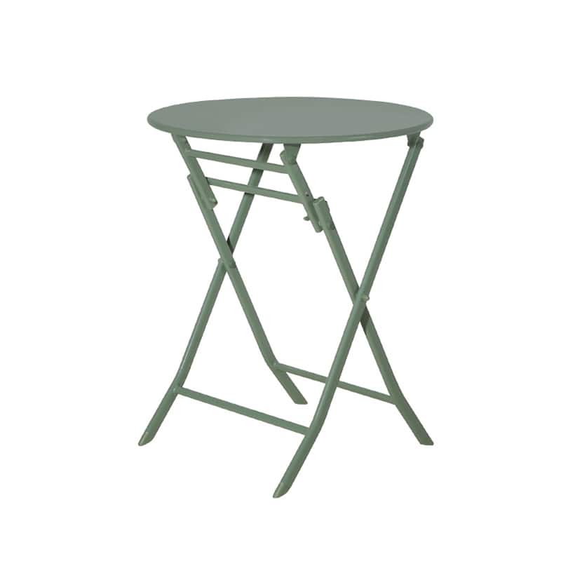 3-Piece Minimalist Patio Bistro Set of Foldable Round Table & Chairs - 3-Piece-Patio-Bistro-Set