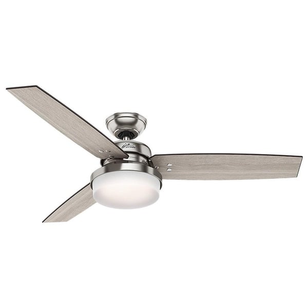 Shop Hunter Fan Sentinel Brushed Nickel 52 Inch Ceiling Fan With 3 Reversible Blades Silver Overstock 14587904