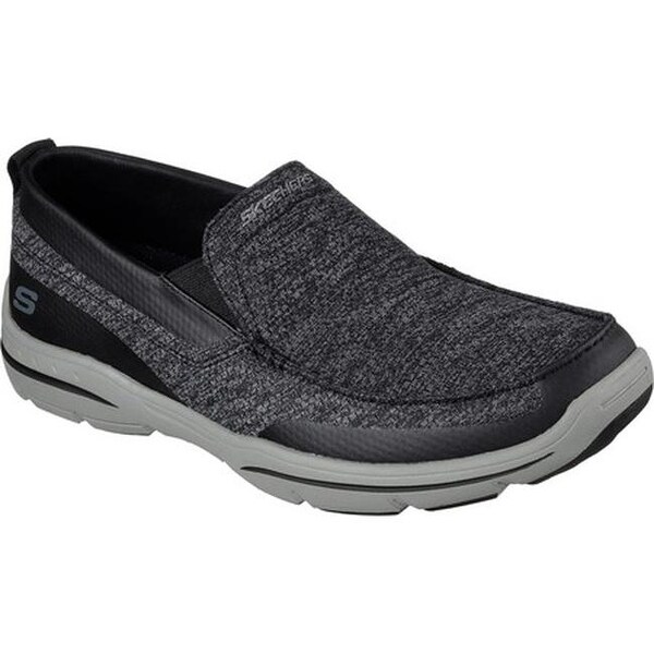 skechers loafers mens black