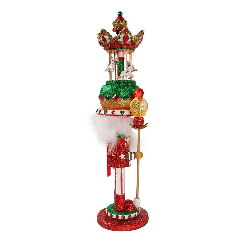 Kurt Adler 18-Inch Carousel Hat Musical Nutcracker - Red