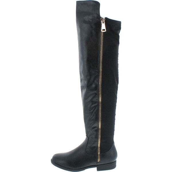 over the knee boots with full zipper