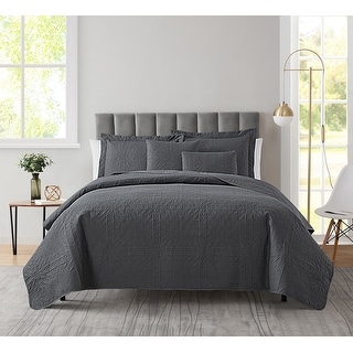 Empyrean Bedspread Quilt Set - Grid Weave Pinsonic Lightweight Coverlet Set