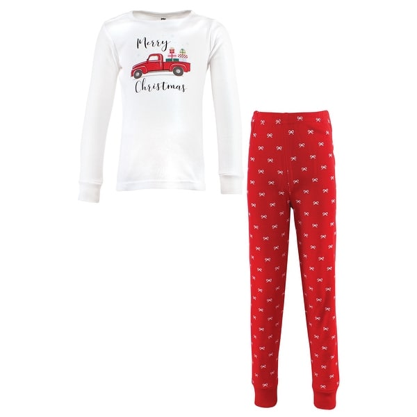 slide 1 of 1, Hudson Baby Toddler Girl Cotton Pajama Set, Red Truck Bows 2T