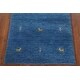 preview thumbnail 6 of 18, Blue Tribal Gabbeh Oriental Area Rug Handmade Wool Carpet - 2'8" x 6'4"