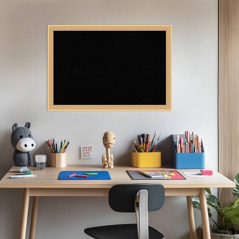 Bethany Gold Wood Framed Cork Board - Bulletin Board, Organization Board, Pin Board