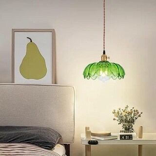 Romision Vintage green copper flower shaped glass Chandelier